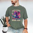 Just a Girl Who Loves Dragons And Books Dragon Men's Comfort Colors T-Shirt Moss