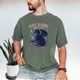 Just a Girl Who Loves Dragons And Books Fantasy Men's Comfort Colors T-Shirt Moss