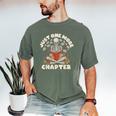 Just One More Chapter Skeleton Reading Book Lover Men's Comfort Colors T-Shirt Moss