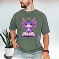 Kawaii Axolotl Cute Axolotls Reading Book Men's Comfort Colors T-Shirt Moss