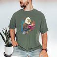 Kawaii Eagle Reads Book Reading Library Book Bookworm Men's Comfort Colors T-Shirt Moss Kawaii Eagle Reads Book Reading Library Book Bookworm Men's Comfort Colors T-Shirt Moss