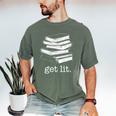 Let's Get Lit Books Men's Comfort Colors T-Shirt Moss Let's Get Lit Books Men's Comfort Colors T-Shirt Moss