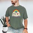 Libraries Are For Everyone Book LGBTQ Ally Gay Pride Month Men's Comfort Colors T-Shirt Moss