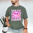 Library Book Fair Queen Vibe Groovy Tie Dye School Reading Men's Comfort Colors T-Shirt Moss