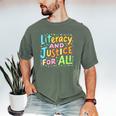 Literacy And Justice For All Protect Banned Books Library Men's Comfort Colors T-Shirt Moss