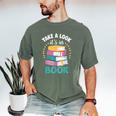 Take a Look It's In a Book Teacher Reading Apparel Men's Comfort Colors T-Shirt Moss Take a Look It's In a Book Teacher Reading Apparel Men's Comfort Colors T-Shirt Moss