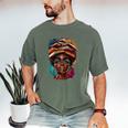 Melanin Girl Afro Book Lover Librarian Teacher Student Men's Comfort Colors T-Shirt Moss