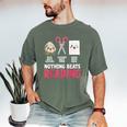 Nothing Beats Reading Rock Paper Scissors Book Lover Library Men's Comfort Colors T-Shirt Moss