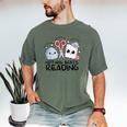 Nothing Beats Reading Rock Paper Scissors Book Lover Teacher Men's Comfort Colors T-Shirt Moss