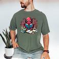 Octopus Reading Book Coffee Lover Bookaholic Bookworm Reader Men's Comfort Colors T-Shirt Moss