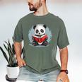 Panda With Book For Reading Enthusiasts Men's Comfort Colors T-Shirt Moss Panda With Book For Reading Enthusiasts Men's Comfort Colors T-Shirt Moss