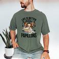 Papillon Dog Breed Life Is Better With Books And Papillons Men's Comfort Colors T-Shirt Moss