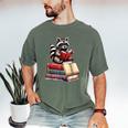 Raccoon Reading Books Matching Bookworm Readers Librarian Men's Comfort Colors T-Shirt Moss