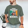 Raccoon Smutty Book Lover Spicy Romance Novels Women's Men's Comfort Colors T-Shirt Moss