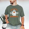Read More Books Cute Ghost Reading Book Teacher Halloween Men's Comfort Colors T-Shirt Moss
