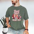 Read Your Heart Out Book Lover Reading Enthusiasts Floral Men's Comfort Colors T-Shirt Moss