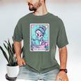The Reader Retro Reading Skeleton Books Flowers Tarot Card Men's Comfort Colors T-Shirt Moss The Reader Retro Reading Skeleton Books Flowers Tarot Card Men's Comfort Colors T-Shirt Moss