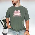 Reading Books Mom Mothers Day Coquette Pink Bow Book Lovers Men's Comfort Colors T-Shirt Moss