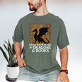 Reading Dragon Easily Distracted By Dragons And Books Men's Comfort Colors T-Shirt Moss Reading Dragon Easily Distracted By Dragons And Books Men's Comfort Colors T-Shirt Moss