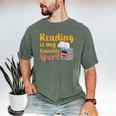 Reading Is My Favorite Sport Book Lovers Men's Comfort Colors T-Shirt Moss
