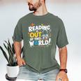 Reading Is Out Of This World Space Book Lover Kids Men's Comfort Colors T-Shirt Moss