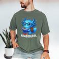 Readsolotl Blue Kawaii Axolotl Book Lover Reading Men's Comfort Colors T-Shirt Moss