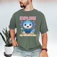 Readsolotl Kawaii Axolotl Book Lover Reading Men's Comfort Colors T-Shirt Moss