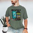 Respect Elders Cellphone Pushing Books In a Wheelchair Men's Comfort Colors T-Shirt Moss