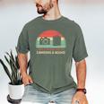 Retro Easily Distracted By Cameras & Books Photography Men's Comfort Colors T-Shirt Moss