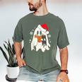 Retro Ghost Reading Book With Cat Bookish Club Christmas Men Women Kids Men's Comfort Colors T-Shirt Moss