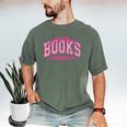 Retro Pink Coquette Bow Valentine Book Lover Varsity Men's Comfort Colors T-Shirt Moss Retro Pink Coquette Bow Valentine Book Lover Varsity Men's Comfort Colors T-Shirt Moss