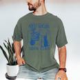 Sarcastic Anti Social Book Club Cat Skull Book Lover Men's Comfort Colors T-Shirt Moss
