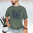 Schnauzer Hammock Reading Book Schnauzer Glasses Men's Comfort Colors T-Shirt Moss