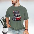 Scottish Terrier Reading a Book Dog Men's Comfort Colors T-Shirt Moss