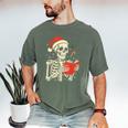Skeleton Reading Book Christmas Teacher Librarian Book Lover Men's Comfort Colors T-Shirt Moss Skeleton Reading Book Christmas Teacher Librarian Book Lover Men's Comfort Colors T-Shirt Moss