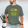 Softball Just A Girl Comic Book Style Graphic For Teens Men's Comfort Colors T-Shirt Moss