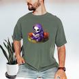 Spooky Grim Reaper Reading A Book Cute Creepy Halloween Men's Comfort Colors T-Shirt Moss