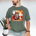 Squirrel Reading Comic Book On Autumn Branch Glasses Leaves Men's Comfort Colors T-Shirt Moss