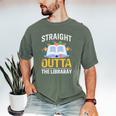 Straight Outta The Library Book Lover Men Women Premium Tri-Blend Men's Comfort Colors T-Shirt Moss