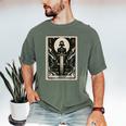Tarot Cards Guide Book Esoteric Mysticism Clothing Tarot Card Justice Men's Comfort Colors T-Shirt Moss