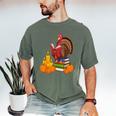 Turkey Reading Books Fall Thanksgiving Teacher Book Men's Comfort Colors T-Shirt Moss Turkey Reading Books Fall Thanksgiving Teacher Book Men's Comfort Colors T-Shirt Moss