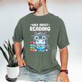 Wild About Reading Book Lover Hippo Men's Comfort Colors T-Shirt Moss Wild About Reading Book Lover Hippo Men's Comfort Colors T-Shirt Moss