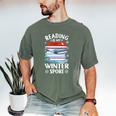 Winter Reading Book Bookworm Winter Men's Comfort Colors T-Shirt Moss