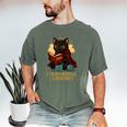Wizard Cat Reading a Book While Crocheting Men's Comfort Colors T-Shirt Moss Wizard Cat Reading a Book While Crocheting Men's Comfort Colors T-Shirt Moss