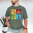 Wrestling Comic Book Wrestler Mexican Lucha Libre Mask Men's Comfort Colors T-Shirt Moss