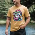 Adorable Book Lover Basilisk With Reading Glasses Cute Men's Comfort Colors T-Shirt Mustard Adorable Book Lover Basilisk With Reading Glasses Cute Men's Comfort Colors T-Shirt Mustard