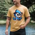 Adorable Book Lover Blue Jay With Reading Glasses Cute Raglan Baseball Tee Men's Comfort Colors T-Shirt Mustard
