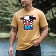 Adorable Book Lover Cow With Reading Glasses Cute Men's Comfort Colors T-Shirt Mustard Adorable Book Lover Cow With Reading Glasses Cute Men's Comfort Colors T-Shirt Mustard