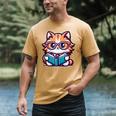 Adorable Book Lover Maine Coon Cat With Reading Glasses Cute Men's Comfort Colors T-Shirt Mustard Adorable Book Lover Maine Coon Cat With Reading Glasses Cute Men's Comfort Colors T-Shirt Mustard