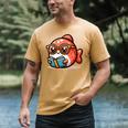 Adorable Book Lover Salmon With Reading Glasses Cute Men's Comfort Colors T-Shirt Mustard
